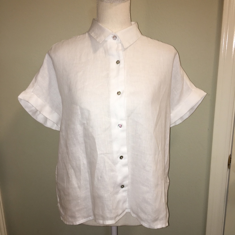 RACHEL Rachel Roy 100% Linen Top